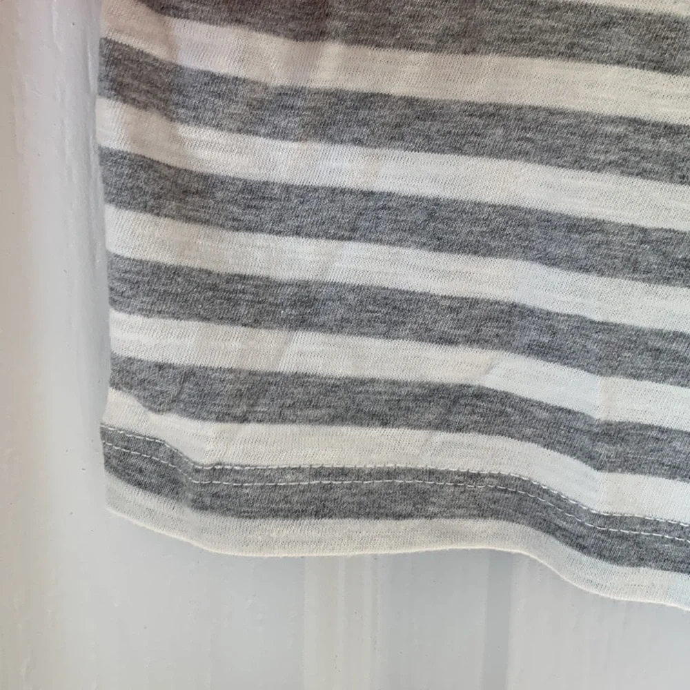NWT LOFT 100% Cotton Stripe Deep V-Neck Long Sleeves Tunic Top Size Large - Picture 6 of 12